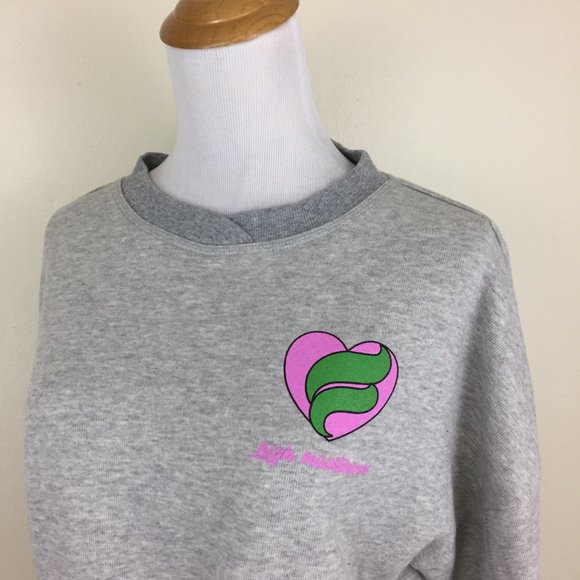 ACOA Gray Pink Green 'HIGH MAINTENANCE' Print Drawstring Hem Cropped Shirt - Picture 10 of 14